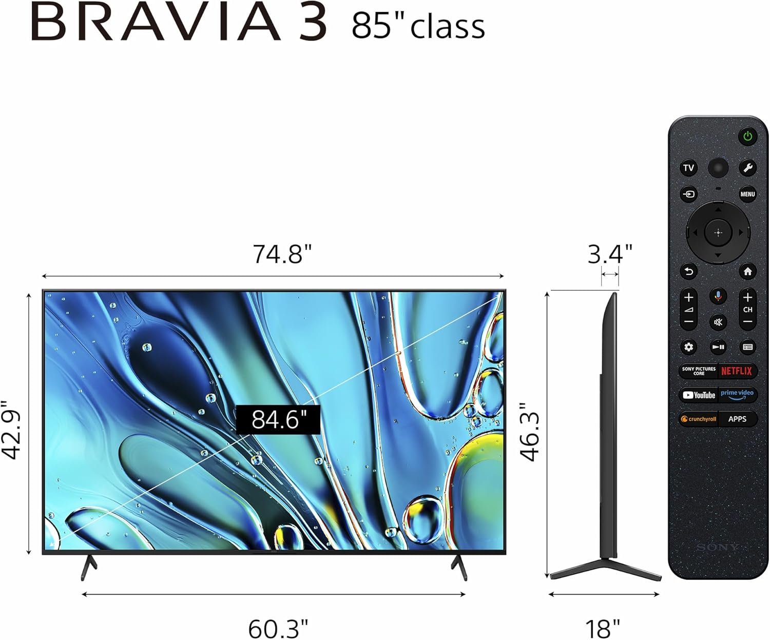 سوني تلفزيون برافيا 3 الذكي 85 بوصة 4K HDR - الصورة 3